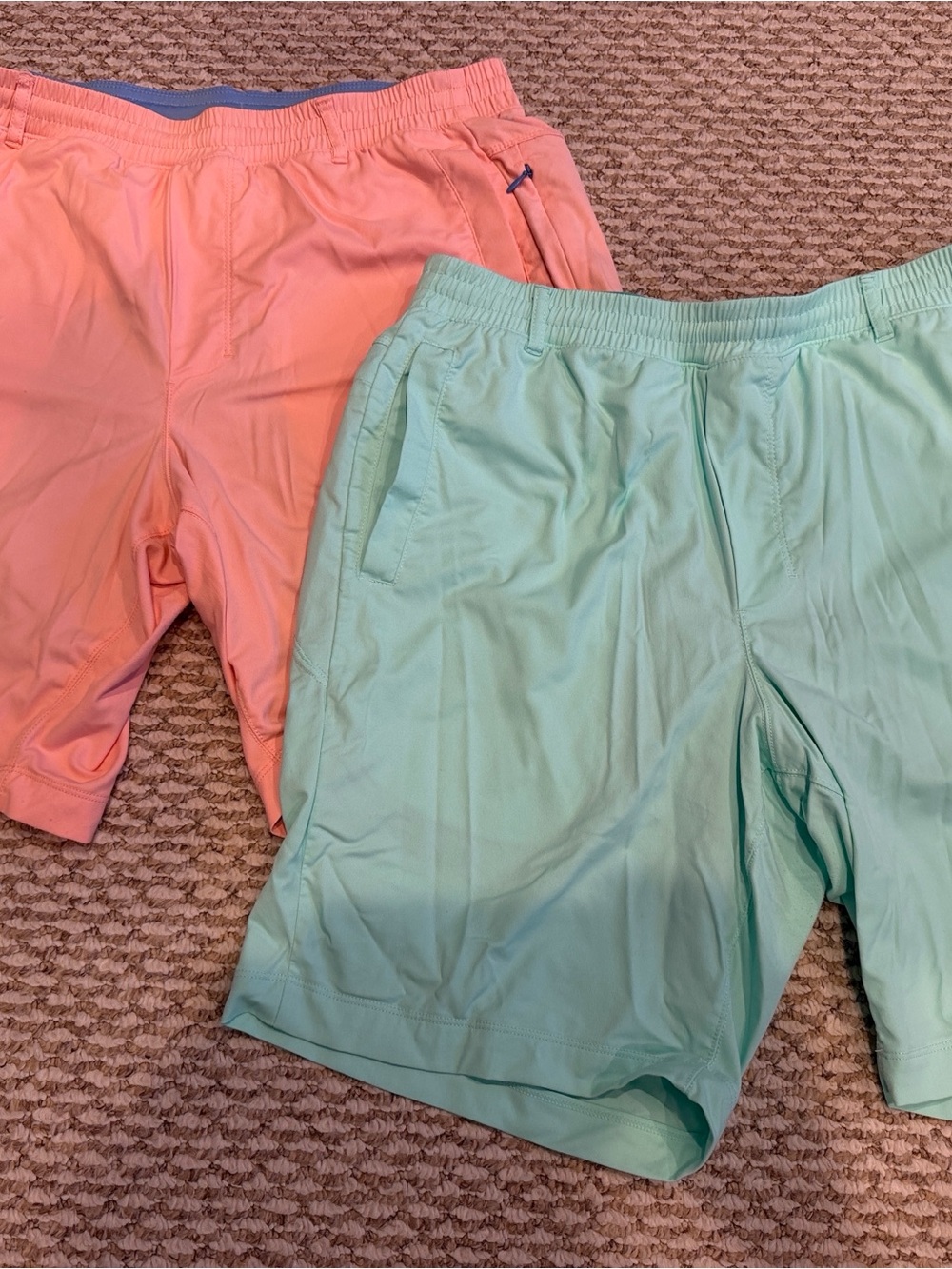 Birddogs 3-1 Men’s Khaki Shorts in Coral and Mint